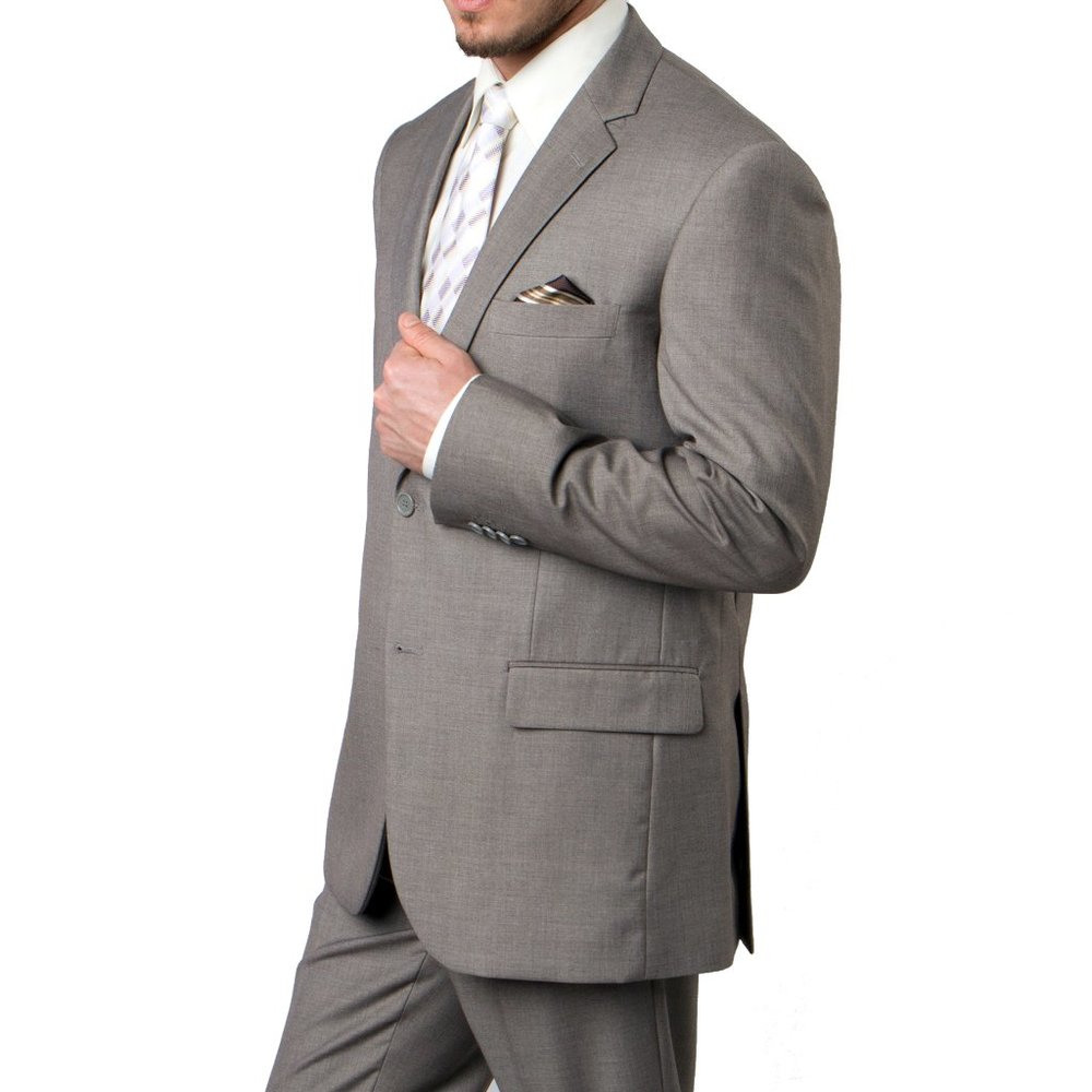 Mens 2pc Modern Fit Suit Notch Lapel, Tan Sand